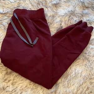 Figs maroon jogger pants
